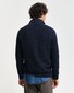 Gant Organic Cotton Textured Half Zip Pullover Evening Blue