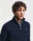 Gant Organic Cotton Textured Half Zip Pullover Evening Blue