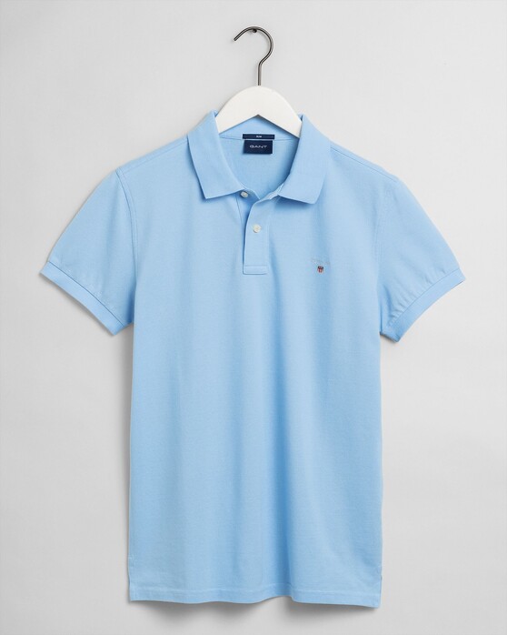 Gant Original Slim Pique Short Sleeve Rugger Poloshirt Capri Blue