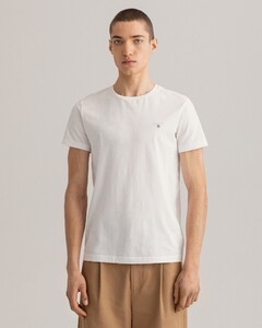 Gant Original Slim Uni Color Subtle Logo T-Shirt Wit