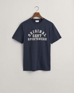 Gant Original Sportswear Graphic Short Sleeve T-Shirt Avond Blauw