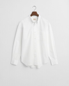 Gant Oversized Solid Color Poplin Overhemd Wit