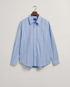 Gant Oversized Stripe Poplin Overhemd College Blue