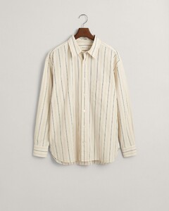 Gant Oversized Striped Compact Poplin Shirt Linen White