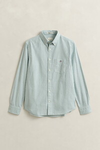 Gant Oxford Banker Stripe Button Down Shirt Botanical Hue