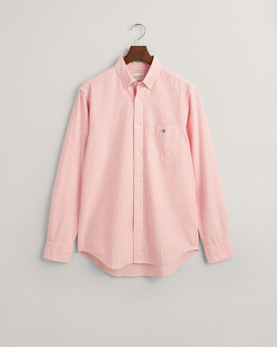 Gant Oxford Banker Stripe Button Down Shirt Sunset Pink