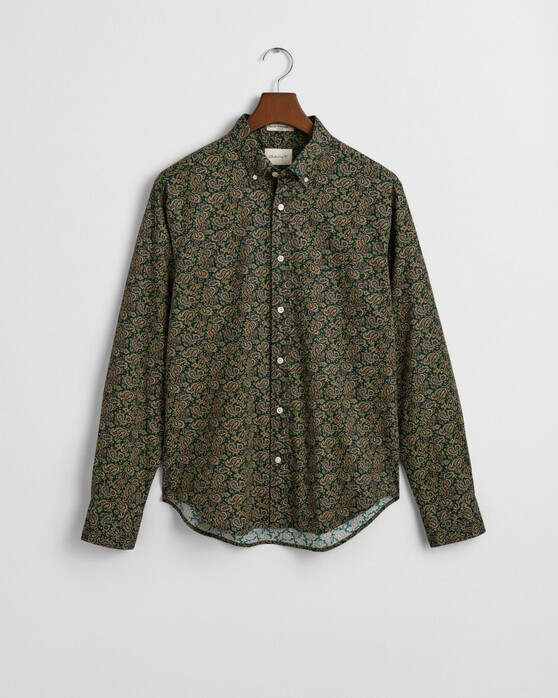 Gant Paisley Pattern Button-Down Overhemd Tartan Green-Brown