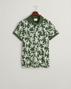 Gant Palm Lei Pattern Piqué Poloshirt Pine Green