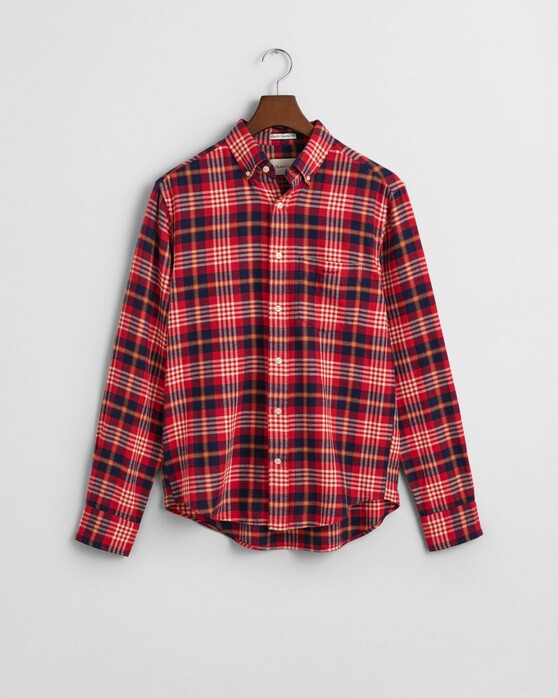 Gant Plaid Flanel Button-Down Overhemd Ruby Red