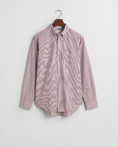 Gant Poplin Banker Stripe Button Down Overhemd Wijnrood