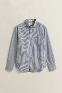 Gant Poplin Banker Stripe Button Down Shirt Persian Blue
