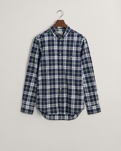 Gant Poplin Check Button Down Overhemd Classic Blue