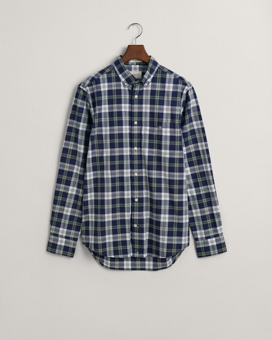 Gant Poplin Check Button Down Overhemd Classic Blue