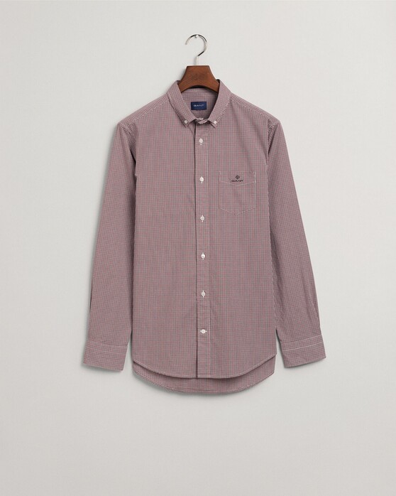Gant Poplin Micro Gingham Check Button Down Overhemd Plumped Red