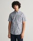 Gant Poplin Microcheck Short Sleeve Overhemd Dove Blue