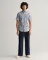 Gant Poplin Microcheck Short Sleeve Overhemd Dove Blue