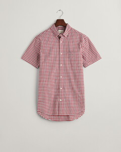 Gant Poplin Microcheck Short Sleeve Overhemd Ruby Red