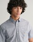 Gant Poplin Microcheck Short Sleeve Shirt Dove Blue