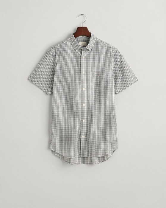 Gant Poplin Microcheck Short Sleeve Shirt Milky Matcha