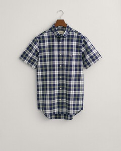 Gant Poplin Multi Check Short Sleeve Overhemd Classic Blue
