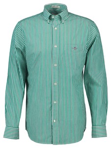 Gant Poplin Stripe Button Down Overhemd Diep Groen