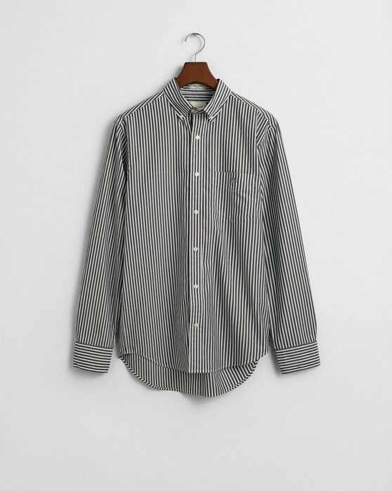 Gant Poplin Stripe Button Down Overhemd Zwart