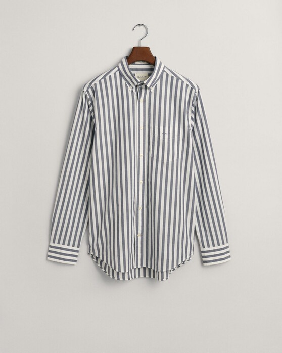 Gant Poplin Stripe Button Down Shirt Classic Blue