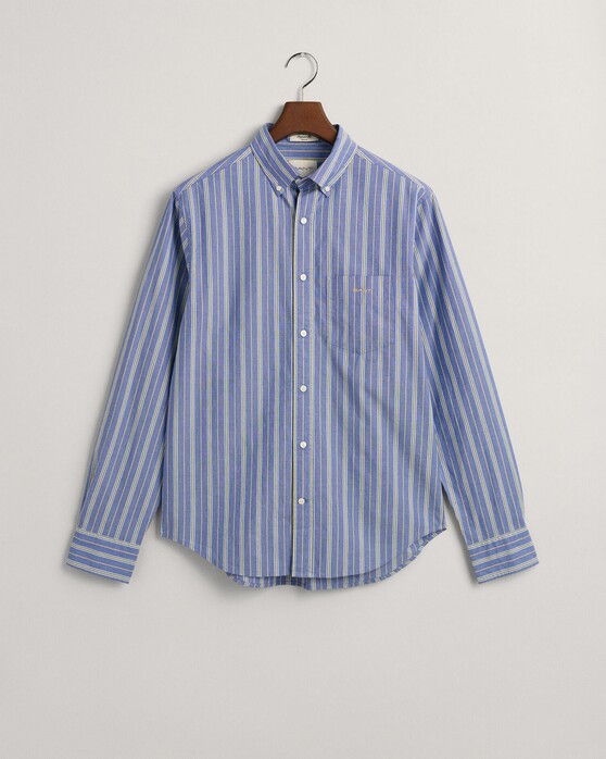 Gant Poplin Stripe Button Down Shirt College Blue