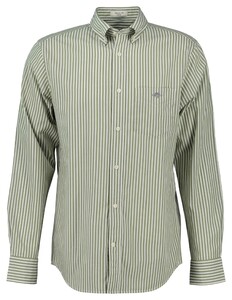 Gant Poplin Stripe Button Down Shirt Moss Green