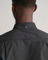 Gant Poplin Uni Slim Button Down Subtle GANT Shield Embroidery Overhemd Zwart