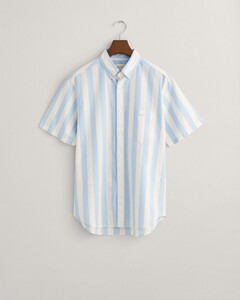 Gant Poplin Wide Stripe Button Down Overhemd Capri Blue