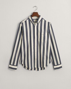 Gant Poplin Wide Stripe Classic Button Down Overhemd Avond Blauw