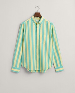 Gant Poplin Wide Stripe Classic Button Down Overhemd Lagoon Blue