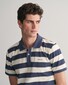 Gant Premium Cotton Heavy Washed Stripe Polo Avond Blauw