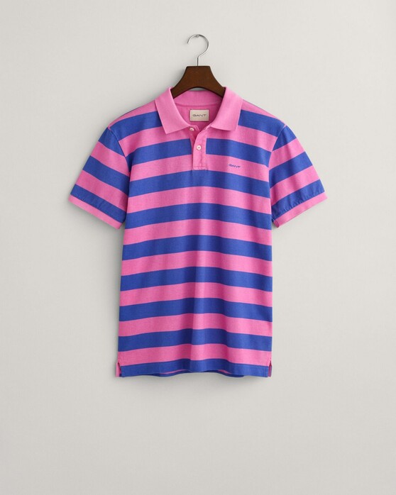 Gant Premium Cotton Heavy Washed Stripe Polo Clear Pink