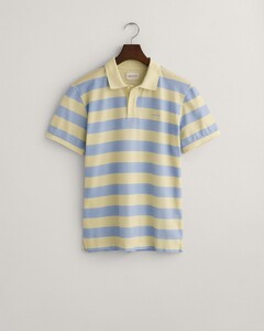 Gant Premium Cotton Heavy Washed Stripe Polo Fresh Blue