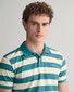 Gant Premium Cotton Heavy Washed Stripe Polo Ocean Turquoise