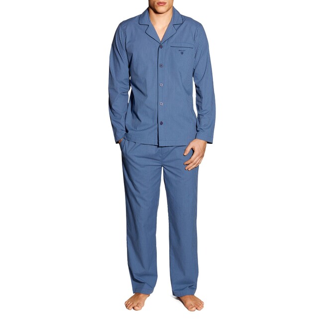 Gant Pyjama Set Shirt Blue Stripe Nachtmode Salty Sea
