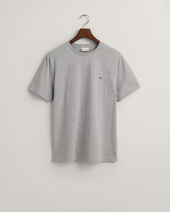Gant Regular Uni Fine Shield Embroidery T-Shirt Grijs Melange