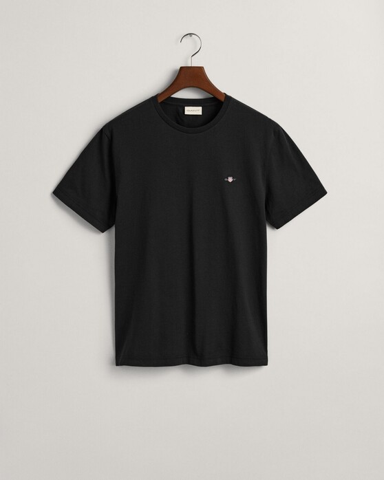 Gant Regular Uni Fine Shield Embroidery T-Shirt Zwart