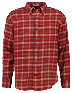 Gant Relaxed Brushed Flanel Check Overhemd Ruby Red