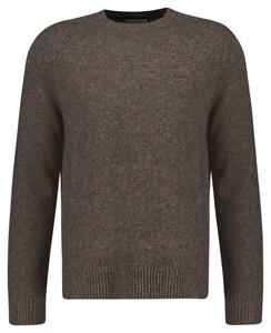 Gant Relaxed Cosy Wool-Cotton Blend C-Neck Pullover Dark Hazelnut Melange