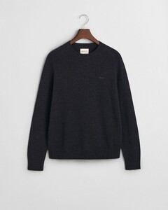 Gant Relaxed Cosy Wool-Cotton Blend C-Neck Pullover Dark Navy Melange