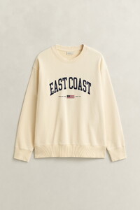 Gant Relaxed East Coast Graphic Crew Neck Pullover Cream