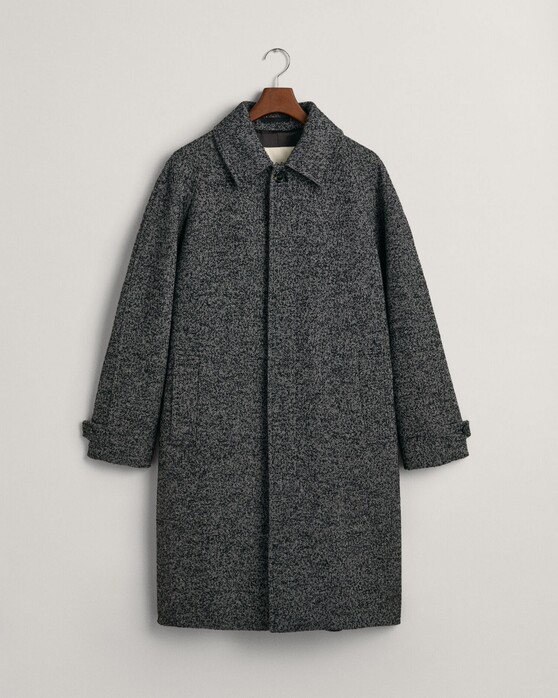 Gant Relaxed Fit Wool Carcoat Coat Ebony Black