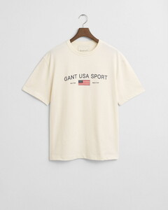 Gant Relaxed Graphic USA Sport T-Shirt Cream
