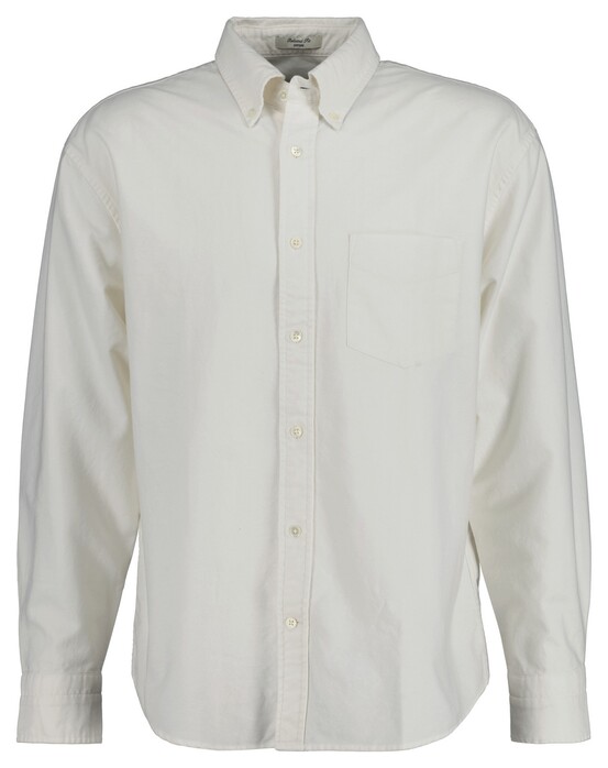Gant Relaxed Heritage Oxford Uni Color Button-Down Overhemd Eggshell