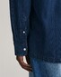Gant Relaxed Indigo Textured Contrast Buttons Shirt Dark Indigo