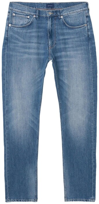 Gant Relaxed Linen Denim Jeans Semi Light Indigo Worn In