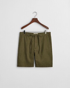 Gant Relaxed Linen Drawstring Shorts Bermuda Juniper Green